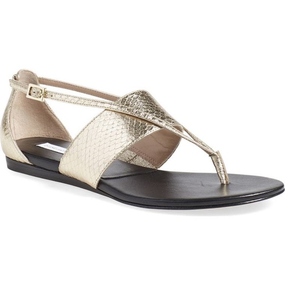 DVF Gold and Black ‘Penelope’ sandal - Picture 6 of 9